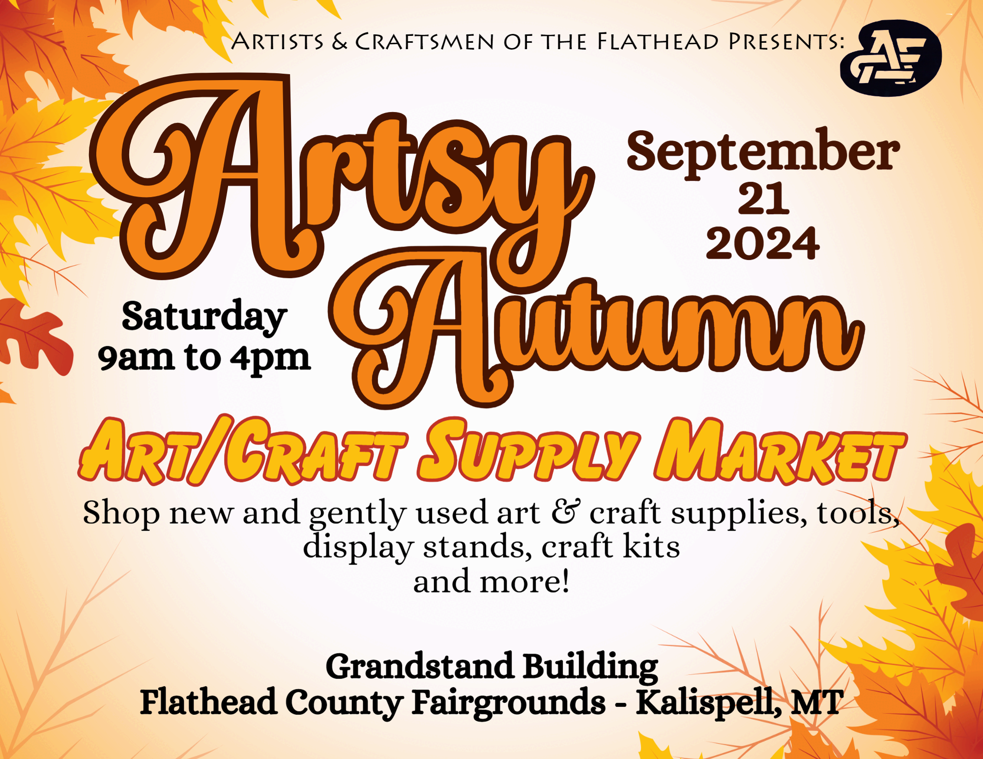 Artsy Autumn Art/Craft Supply Market 2024 Artists and Craftsmen of