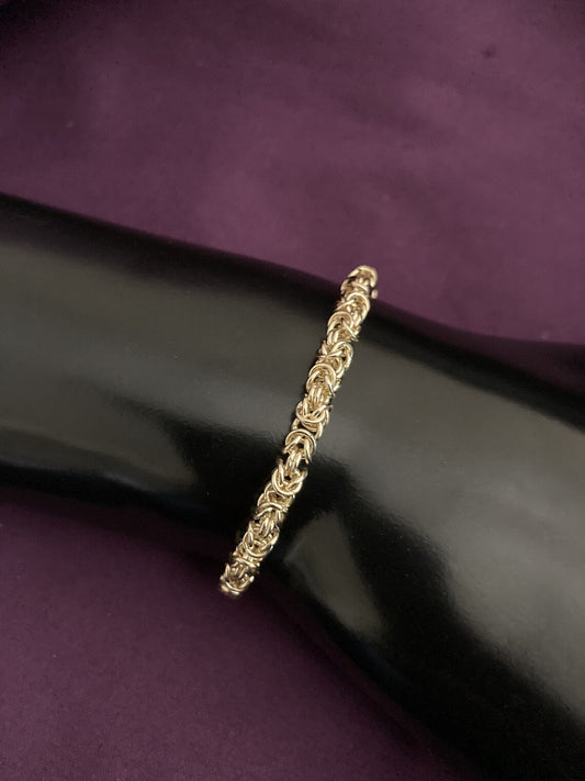 Byzantine 14k Gold Plated Brass Chainmail Bracelet